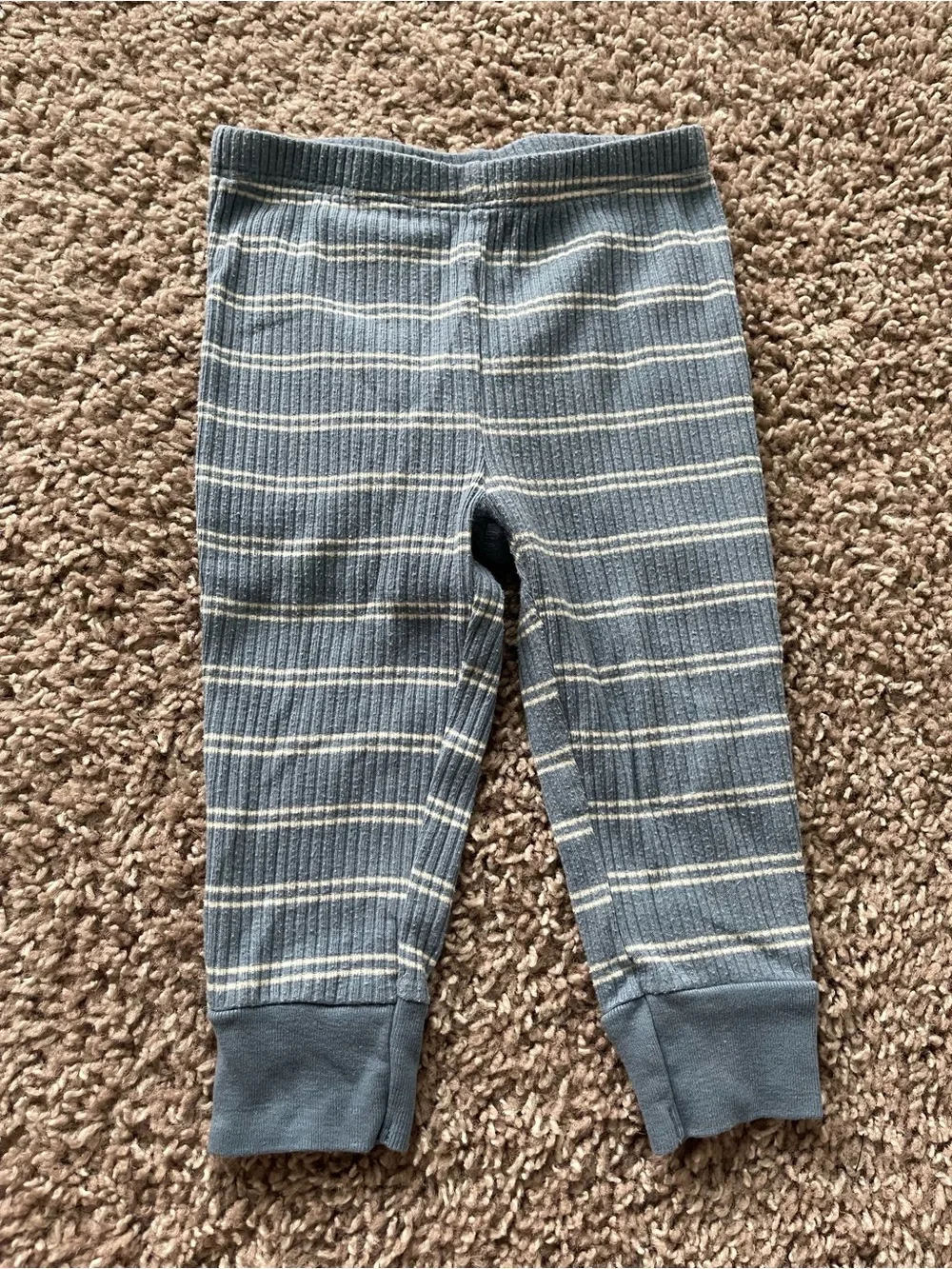 Carter's Blue & Cream Striped Ribbed Baby Bodysuit
